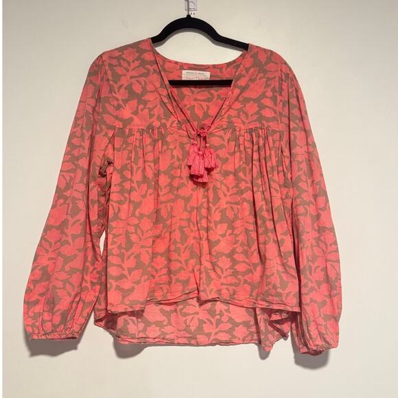 Desert Queen Womens Lightweight Cotton Tunic Coral Summer Coastal SIZE S - Picture 1 of 5